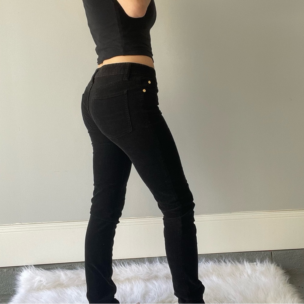 Tory Burch Super Skinny Black Corduroy Pants